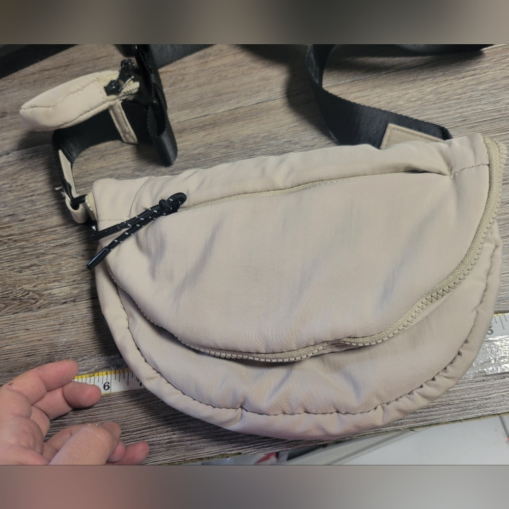 Free People Movement At Ease Taupe Quilted Sling Bag